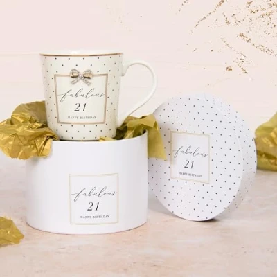 Image of Lesser &amp; Pavey Happy Birthday Mug for Gift Lovely Gifts Women Ideal 21st Your Loved Ones Madelaine by Hearts Design