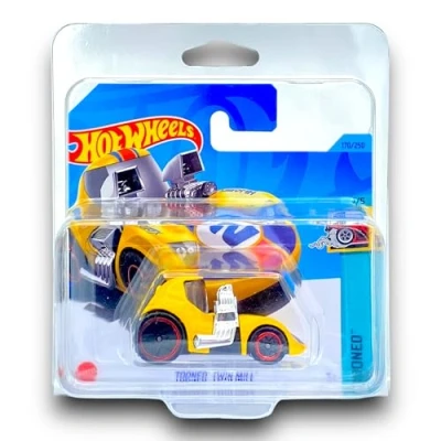 Image of Hot Wheels Tooned Twin Mill (Yellow) 1/5 2023 170/250 (Short Card) COMES IN A KLAS CAR KEEPER PROTECTIVE COLLECTORS CASE HKJ84