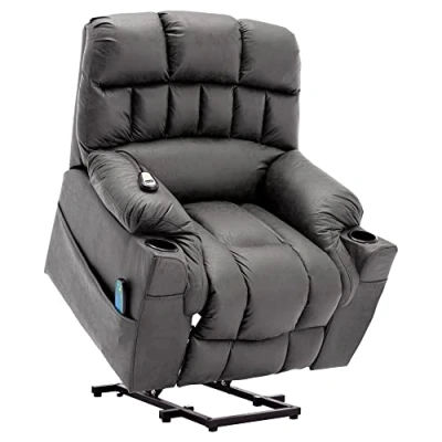 Image of BTM Electric Power Lift Recliner Chair Massage for Elderly, Ergonomic Lounge Single Sofa Seat Living Room Recliners, Extra Large Chairs with 2 Cup Holders