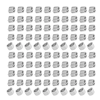 Image of Wire Screw Sleeve, M6 Helicoil Inserts, 100Pcs 304 Stainless Steel Thread Repair M6x1.0x1.5D Coiled Screws Self Tapping Inserts Reinforce Tool
