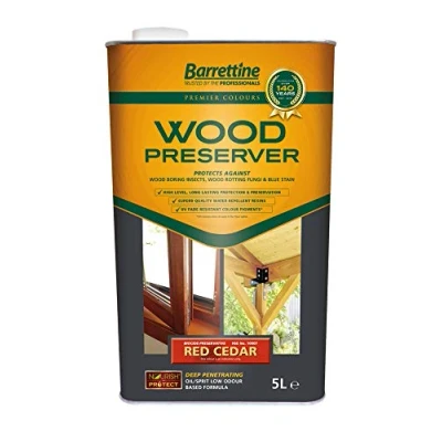 Image of 4 x 5L Wood Preserver Red Barrettine PREMIER stain treatment protection exterior
