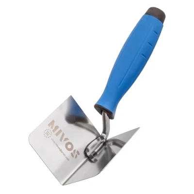 Image of Mivos Corner Trowel Rustproof 80 x 60 mm Inner Made of Stainless Steel Spatula with Soft Grip for Working Corners in Walls