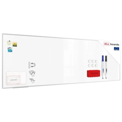 Image of ALLboards Magnetic Whiteboard 300 x 100 cm Board with Aluminium Frame Premium EXPO and Pen Tray, White Board, Dry Wipe Clean, Rewritable
