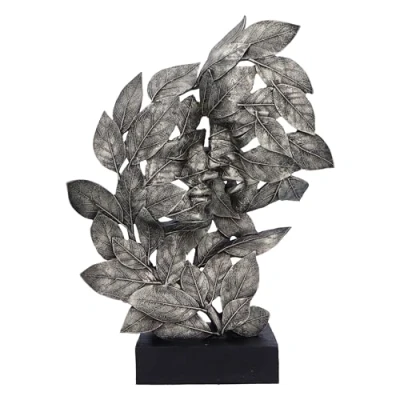 Image of Nemesis Now Natural Emotion Kiss 37cm, Resin, Silver, Kissing Couple Leaves Sculpture, Wedding or Valentine&#039;s Day Gift, Ideal For Nature &amp; Art Lovers, Cast in the Finest Expertly Hand Painted