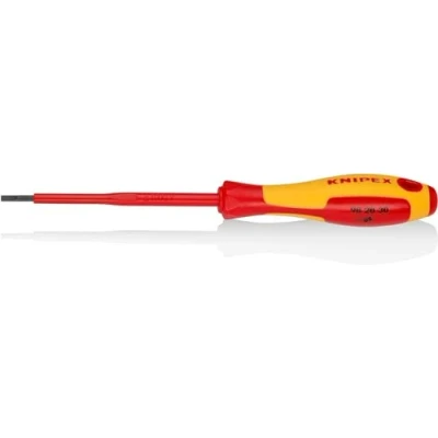 Image of Knipex Screwdrivers for slotted screws burnished, insulating multi component handle, VDE tested 202 mm 98 20 30