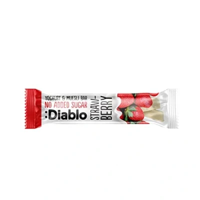 Image of Diablo Yoghurt &amp; Muesli Bar Strawberry No Added Sugar Sweetened with Maltitol Breakfast Bars Diabetic Friendly Hamper Available Perfect for Gifting 1 30g (Pack Of 1)