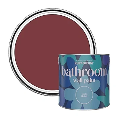 Image of Rust Oleum Pink Water Resistant Bathroom Wall &amp; Ceiling Paint Salmon 2.5L