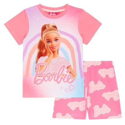 Image of Barbie Rainbow Short Pyjama Set 11 12 Years