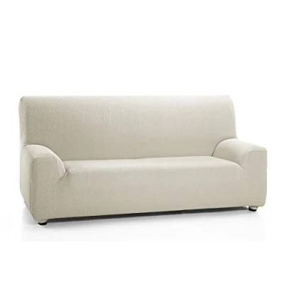 Image of Martina Home Tunez Elastic Sofa Cover, Fabric, Ivory, 3 Seater (170 to 220 cm)