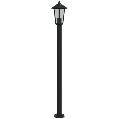 Image of vidaXL Outdoor Floor Lamp Black 120 cm Stainless Steel