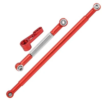 Image of RC Steering Linkage, 1/12 Aluminum Alloy Linkage Rod Link Arm Accessories Compatible with MN86K Car (red)