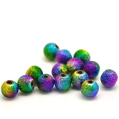 Image of The Bead and BUtton Box 200 Acrylic Rainbow Beads 6mm