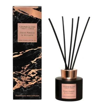 Image of Stoneglow Luna Collection Dark Amber &amp; Vetiver 120ml Scented Reed Diffuser (Black Copper)