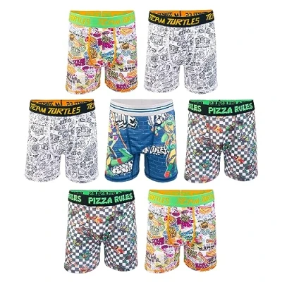 Image of Teenage Mutant Ninja Turtles Boys&#039; Mayhem 7pk Athletic Boxer Briefs with Leonardo, Donatello, Raphael &amp; Michelangelo, 7 pack, 8