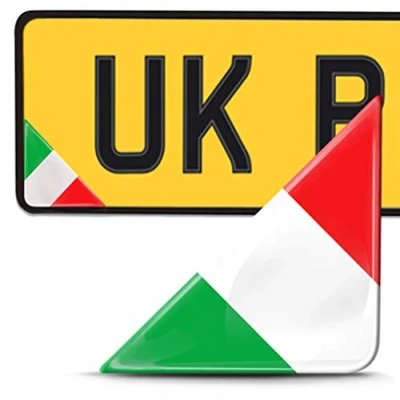 Image of Biomar Labs® 2 x 3D Domed Silicone Badge Stickers Decal Emblem Number Plate Car Motorcycle Helmet Italy Italian National Flag F 135