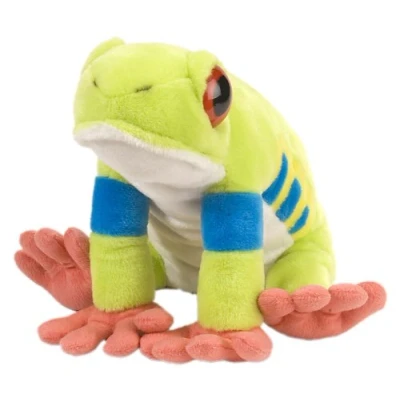 Image of Wild Republic Red Eyed Tree Frog Plush Soft Toy, Cuddlekins Cuddly Toys, Gifts for Kids 30 cm , Green