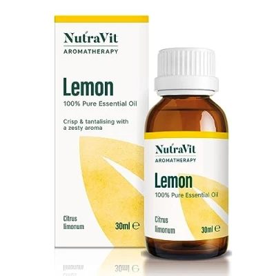 Image of Italian Lemon Essential Oil 30ml Aromatherapy Oil, Therapeutic Grade Diffuser Oil. 100% Pure Oils. Refreshing Oils for Skin, Mood &amp; Cleaning. Vegan Friendly NutraVit