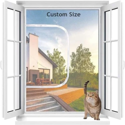 Image of Yuly Custom Size Cats Window Screens,Cat Safety Net Mesh Protection,Fly Screen Anti Mosquito Insect Nets,Self Adhesive