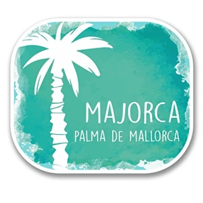 Image of 2 x 10cm/100mm Majorca Palma Spain Vinyl Sticker Decal Laptop Travel Luggage Car Bike Sign Fun #6329