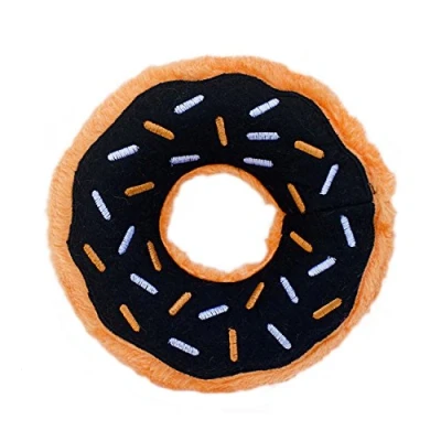 Image of ZippyPaws Original Donutz No Stuffing Squeaky Plush Dog Toy Pumpkin Spice