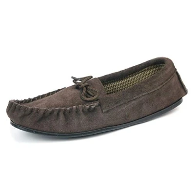 Image of Coopers Outdoor Moccasins Suede Leather Brown Mens Slippers Size UK 8