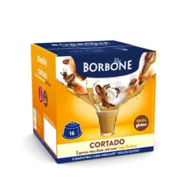 Image of Caffè Borbone Cortado Espresso Macchiato 64 Capsules (4 packs of 16) Compatible with Nescafè Dolce Gusto Coffee Machines