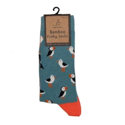 Image of Bartleby Ladies Funky Bamboo Socks Seagull/Puffin