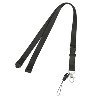 Image of LICQIC 1 Pcs Neck Lanyard Strap, Lanyards for with Safety Breakaway, Holding a ID Card, Pass Card Badge, Keys or Cell Mobile Phone (Black)