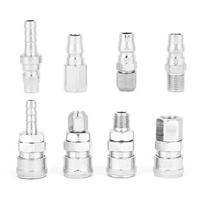 Image of TOPINCN 8Pcs Garden Hose Quick Connect Solid Brass Connector Pneumatic Fittings Release Plug Socket Set for Air Compressor
