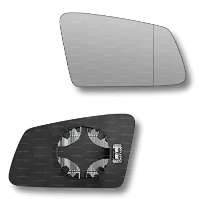 Image of Less4spares Replacement Wing Mirror Glass Right Compatible with Mercedes C Class 2011 2015 CLIP ON Driver Off side Heated Blind Spot