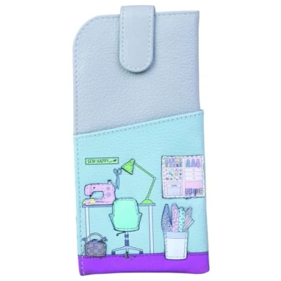 Image of Mala Leather Sewing Room Collection Glasses Case 5199_22 Grey