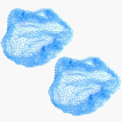 Image of 2x Heavy Duty Blue Slumber Hair Net Bright Elasticated Mesh Styling Sleep In