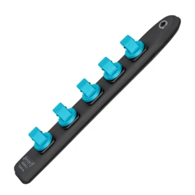 Image of HAZET Socket Strip 900 SR/5 I Magnetic Base with 5 Slots and Robust Twist Lock Drive Square 12.5 mm (1/2 Inch) Flexible Plastic for Spanner