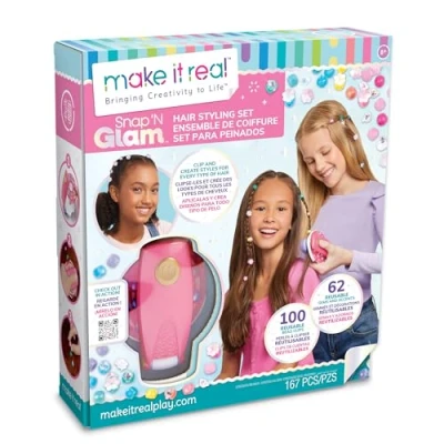 Image of Make It Real Hair Styling Kit Snap &#039;N Glam, creative toy