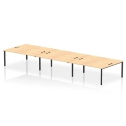 Image of Impulse Bench B2B 6 Person 1800 Black Frame Office Desk Maple