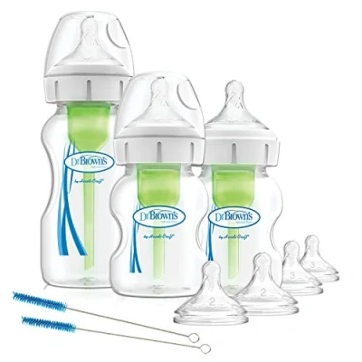 Image of Dr. Brown&#039;s Options+ Anti Colic Baby Bottle, Wide Neck, Starter kit