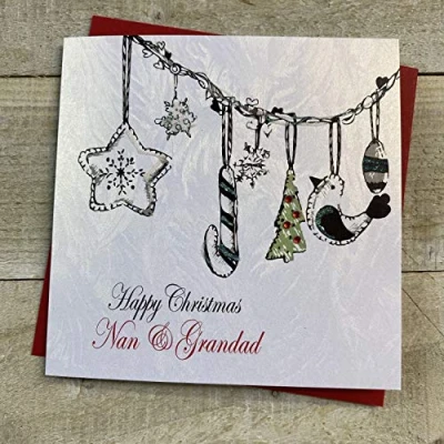 Image of NAN &amp; GRANDAD Handmade Christmas Card by White Cotton Cards