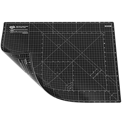 Image of ANSIO Craft Cutting Mat Self Healing A2 Double Sided 5 Layers Quilting, Sewing, Scrapbooking, Fabric &amp; Papercraft Imperial/Metric 22.5 Inch x 17 / 59cm 44cm Black