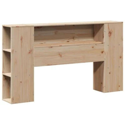 Image of vidaXL Headboard with Storage Bed Header 135 cm, Solid Pinewood, Brown, Ample Compartments, Freestanding Design, 141x23x110 cm