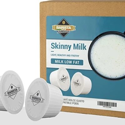 Image of Barista Italiano Skinny Milk Pods 60 Compatible with Dolce Gusto®* machines (MILK LOW FAT, NO SUGAR ADDED, Capsules, Servings)