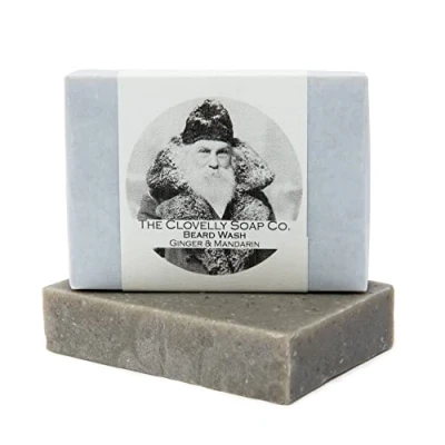 Image of Clovelly Soap Co Natural Handmade Beard Shampoo Bar Ginger &amp; Mandarin 100g