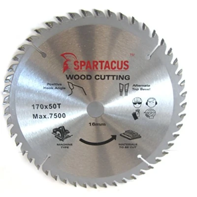 Image of Spartacus 170mm Diameter x 50 Teeth 16mm Bore Wood Cutting Circular Saw Blade Fits Black &amp; Decker CD602