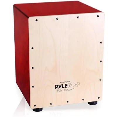 Image of Pyle Stringed Jam cajon wooden percussion box. (PCJD15) )