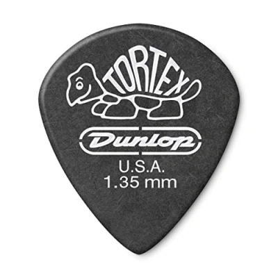 Image of Jim Dunlop 482P 1.35mm Tortex Pitch Jazz III Guitar Pick Black (Pack of 12)