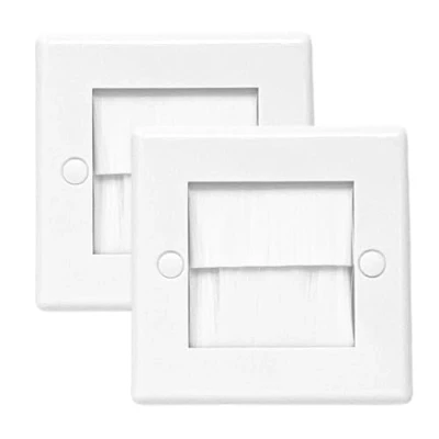 Image of Evoges Brush Faceplate White Brushplate Wall Plate (2, 1 Gang Single)