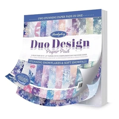 Image of Hunkydory Duo Design Paper Pads Stunning Snowflakes &amp; Soft Snowfall