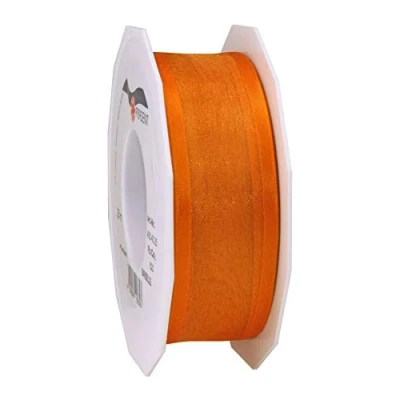 Image of Präsent Marseille Wired Organza Ribbon Orange 40 mm Width, 25 m Length