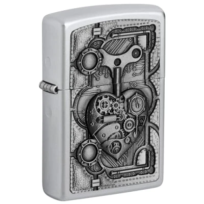 Image of Zippo Lighter, Stainless Steel, Brass, 1 x 3,5 5,5 cm