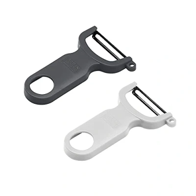 Image of Kuhn Rikon Potato Peelers (set of 2) with Steel Blade. Vegetable Peeler. Veg for Kitchen. Light Speed Apple Peeler 3 Year Kitchen Accessories Guarantee
