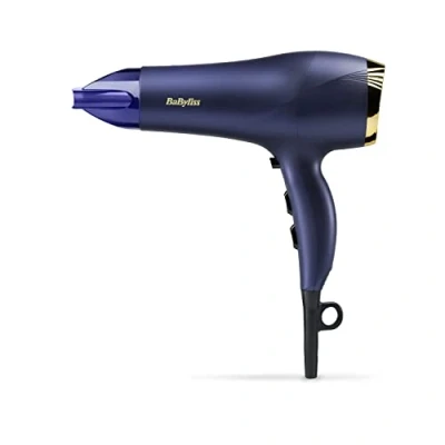 Image of BaByliss Midnight Luxe 2300W Hair Dryer, Ionic Frizz control, Fast Drying, Professional and Lightweight, 3 heat &amp; 2 speed settings, 5781U